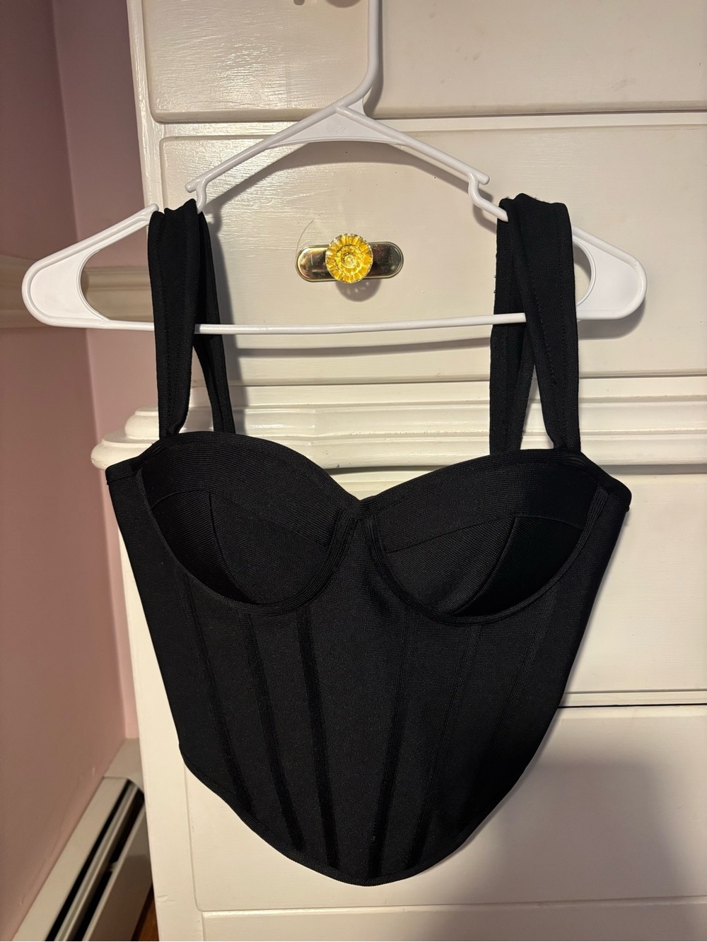 Fashion Nova Black Cece Bandage Corset Top